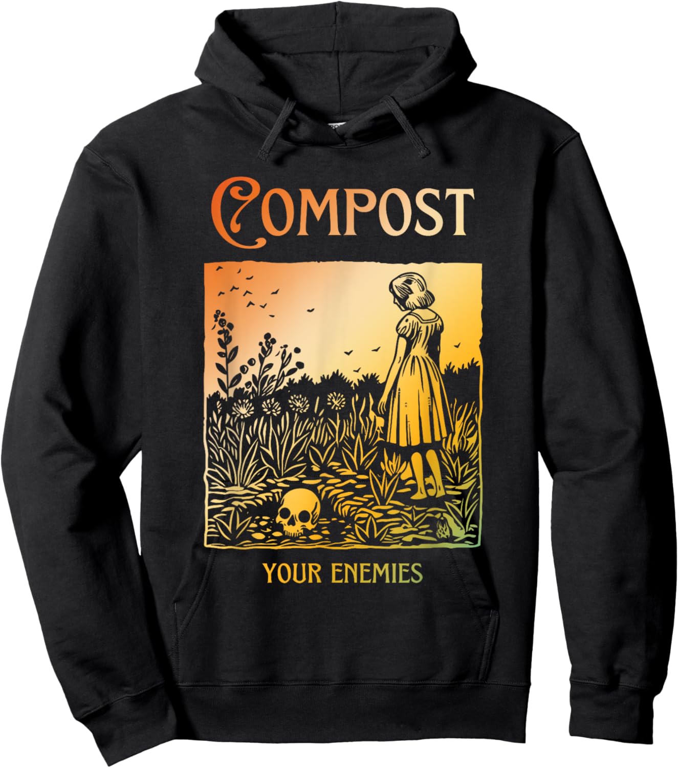 Compost Your Enemies Funny Halloween Hoodie - Hoodie | Black