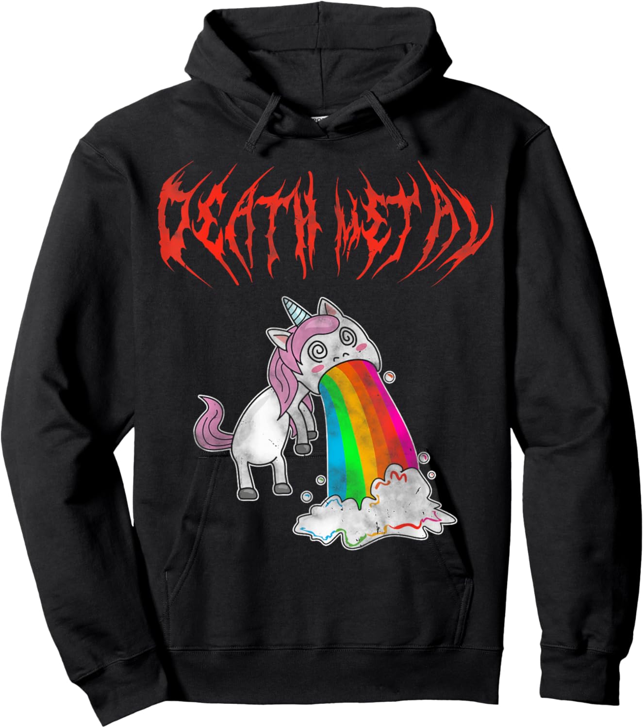 Metal Festival Puking Unicorn Death Metal Unicorn Metalcore Hoodie - Hoodie | Black