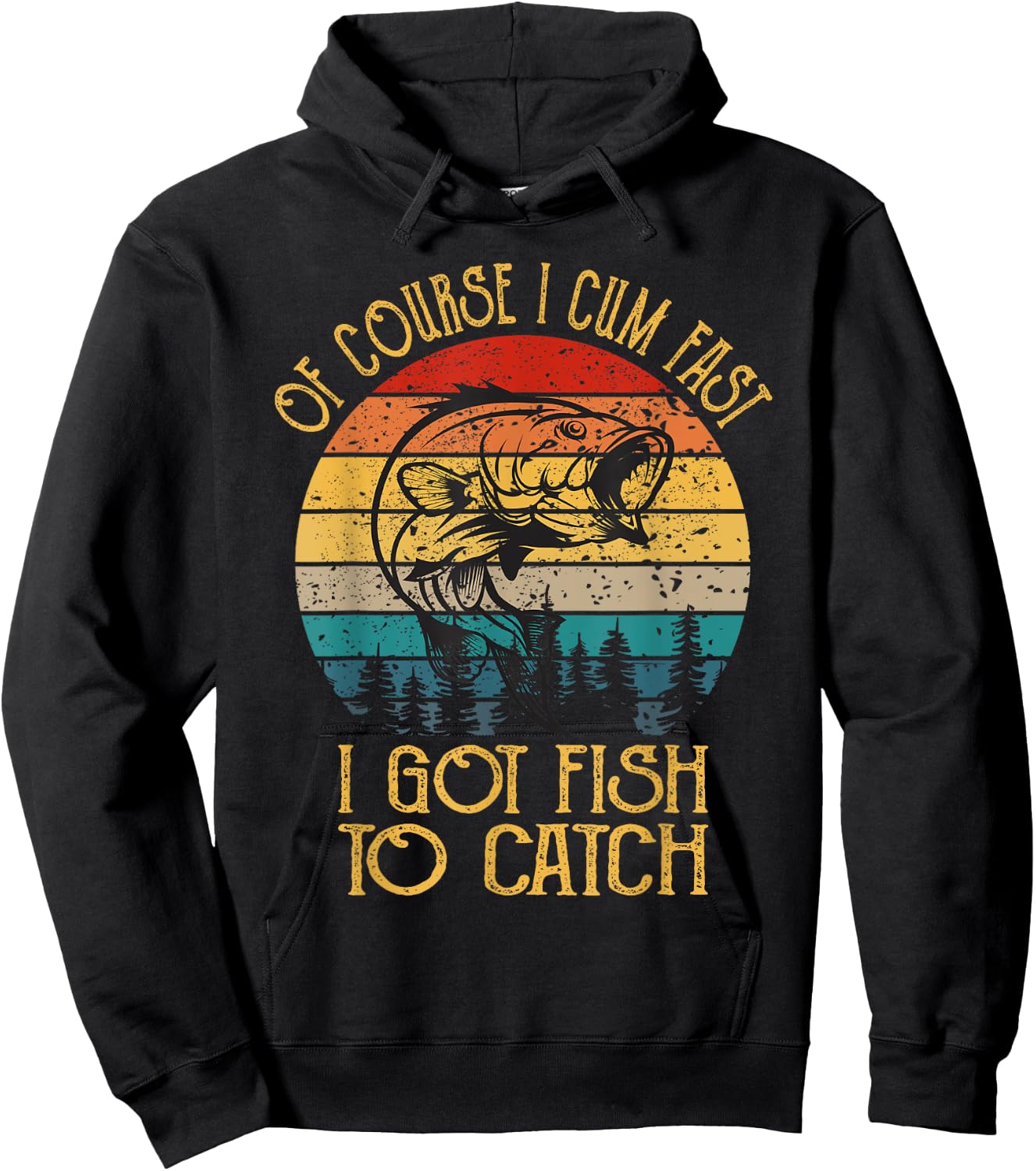Of Course I Cum Fast I Got Fish To Catch . Fishing - Black, Small - Men's Casual Fishing Shirt Hoodie - Hoodie | Black