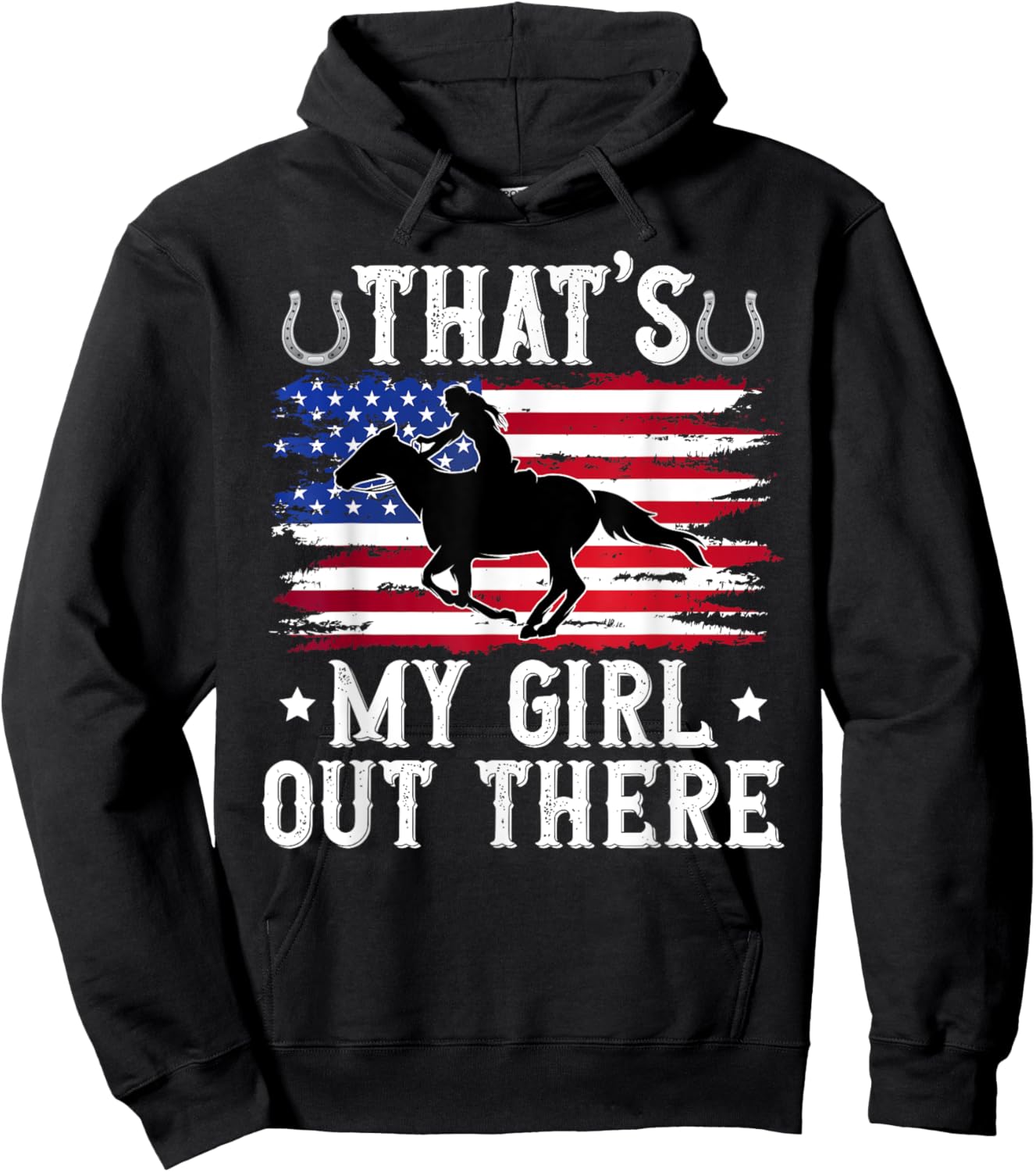 That's My Girl Horse Show Dad Equestrian Father Hoodie - Hoodie | Black