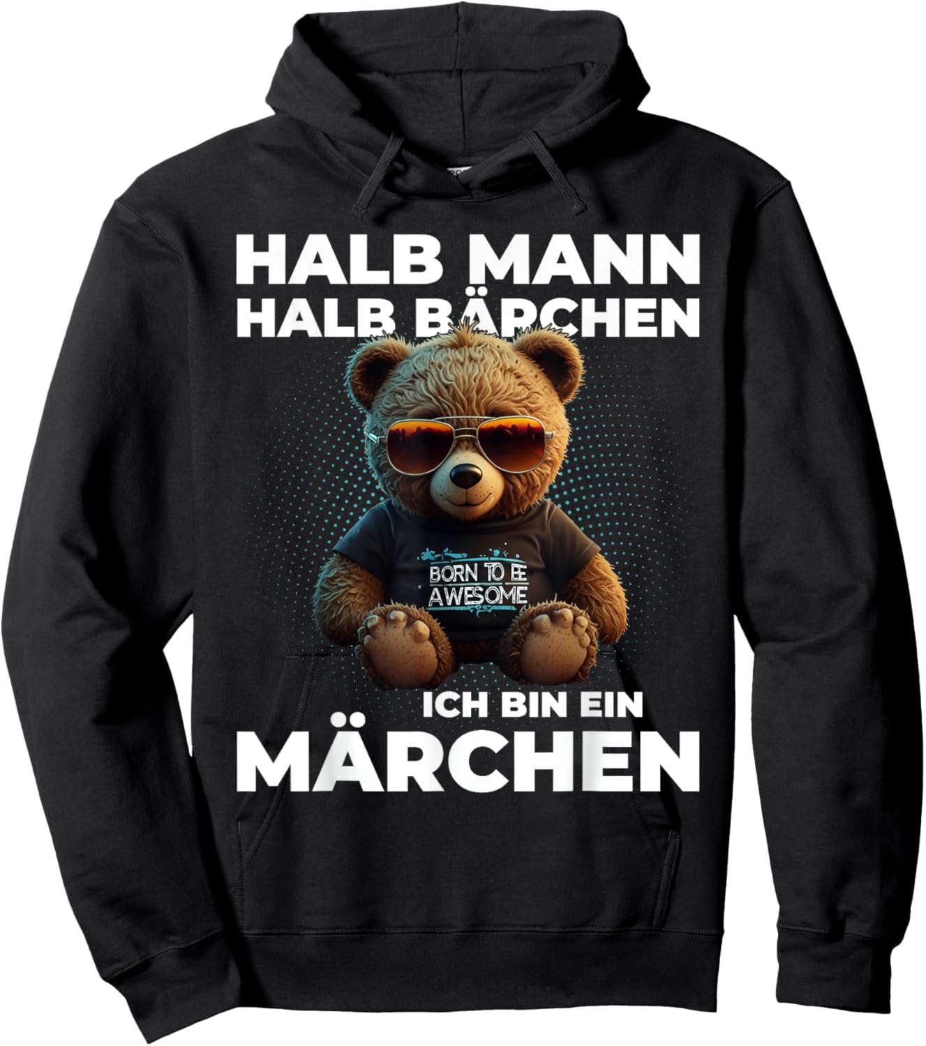 Bär halb Mensch halb Bärchen Märchen Partner Geschenk Lustig Hoodie - Hoodie | Black