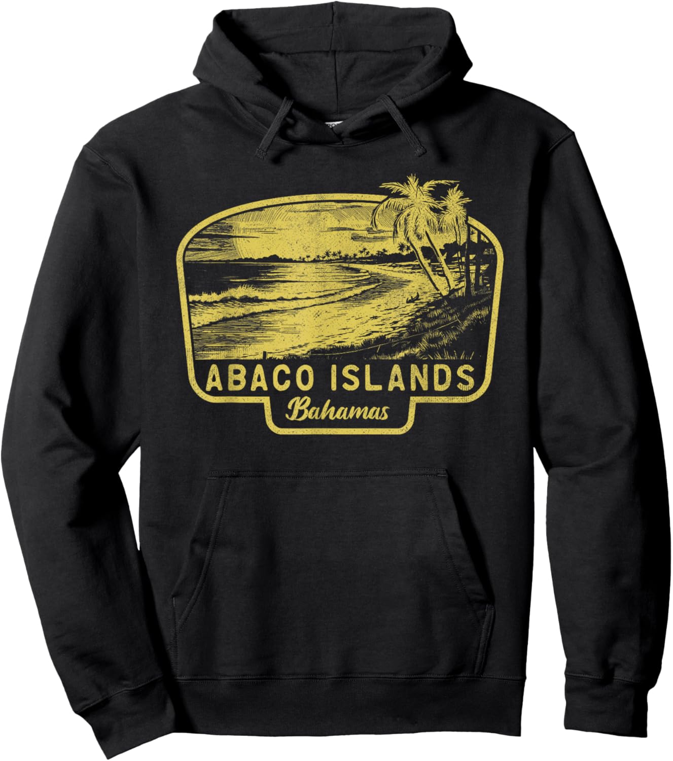 Abaco Islands Bahamas Beach Surf Vintage Blue Hoodie - Hoodie | Black