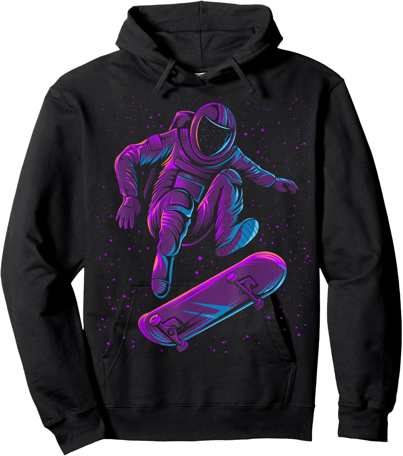 Skating Astronaut Skateboard Hoodie - Hoodie | Black