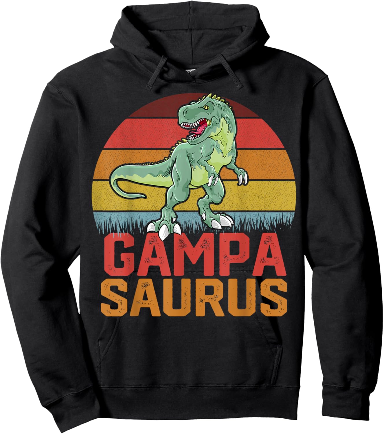 Gampa Saurus Grandpa Dinosaur Family Matching Father's Day Hoodie - Hoodie | Black