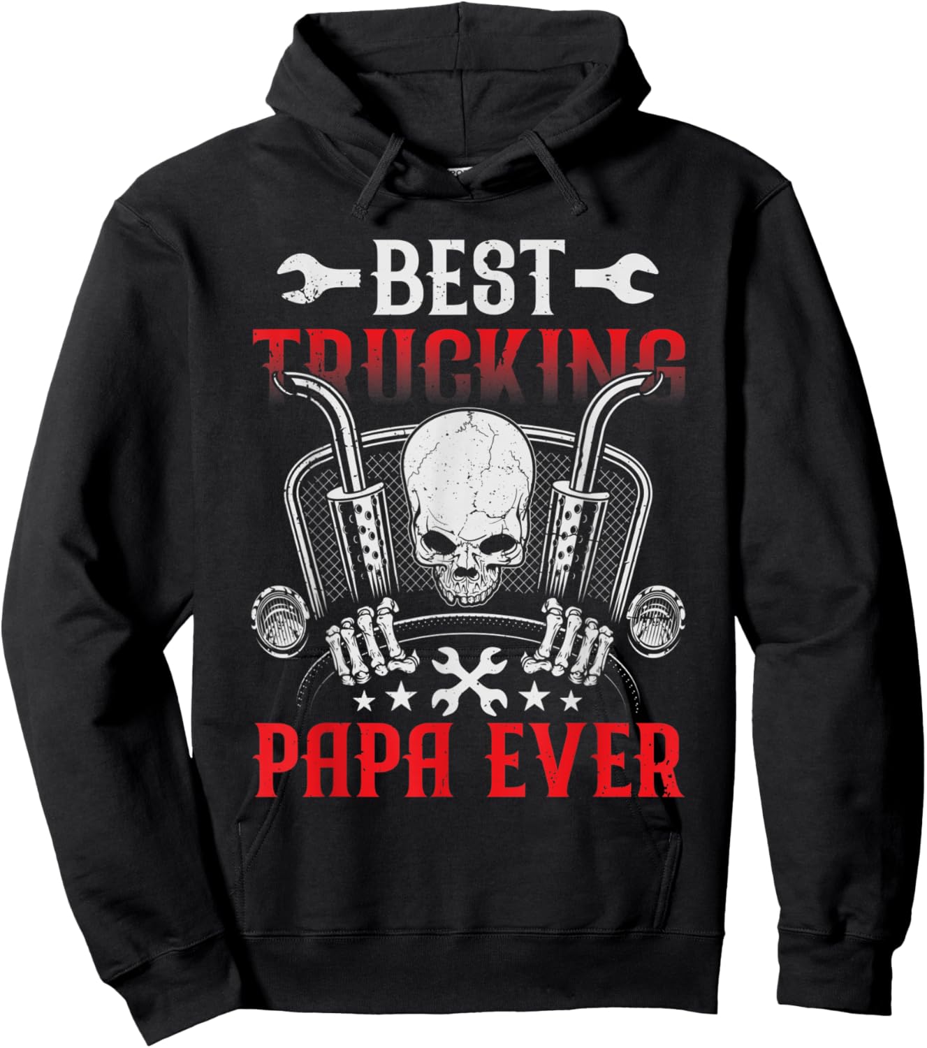 Truck Driver Dad Funny Gifts - Best Truckin' Papa Ever Cool Hoodie - Hoodie | Black