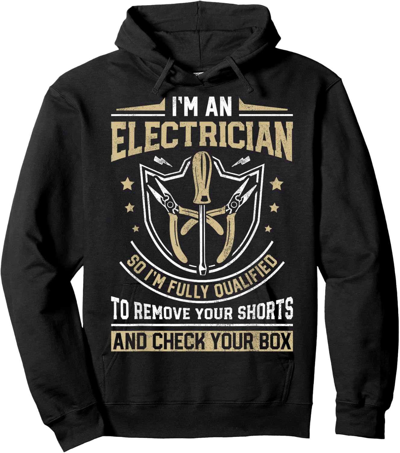 I'm An Electrician I'm Fully Qualified Funny Lineman Vintage Hoodie - Hoodie | Black