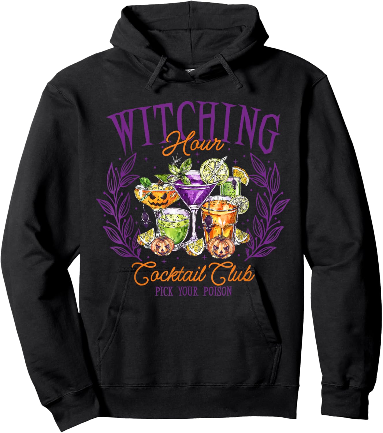 Witching Hour Cocktail Club Pick Your Poison Halloween Hoodie - Hoodie | Black