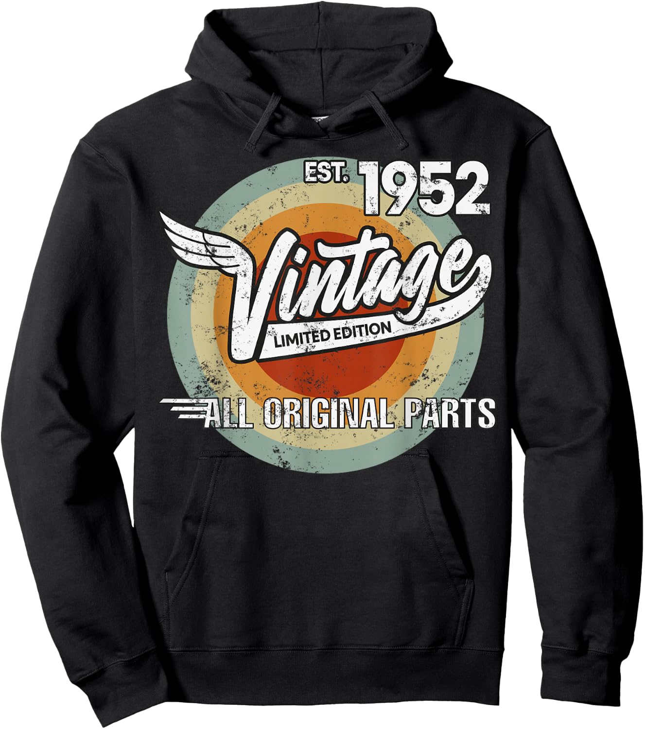 1952 Born Made in 1952 Vintage Biker Birthday Gifts Hoodie - Hoodie | Black