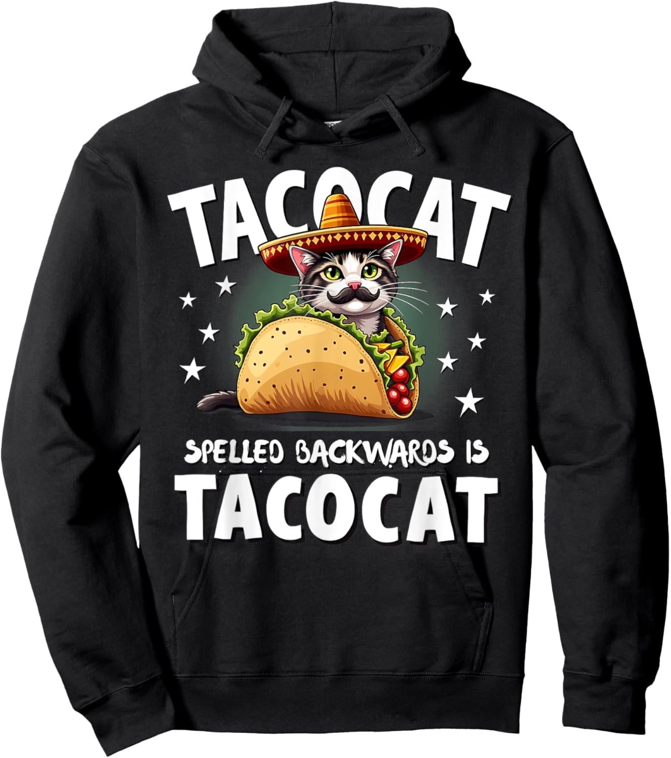 Tacocat Spelled Backward Is Tacocat Mexican Food Cat Lover Women Kids Hoodie - Hoodie | Black
