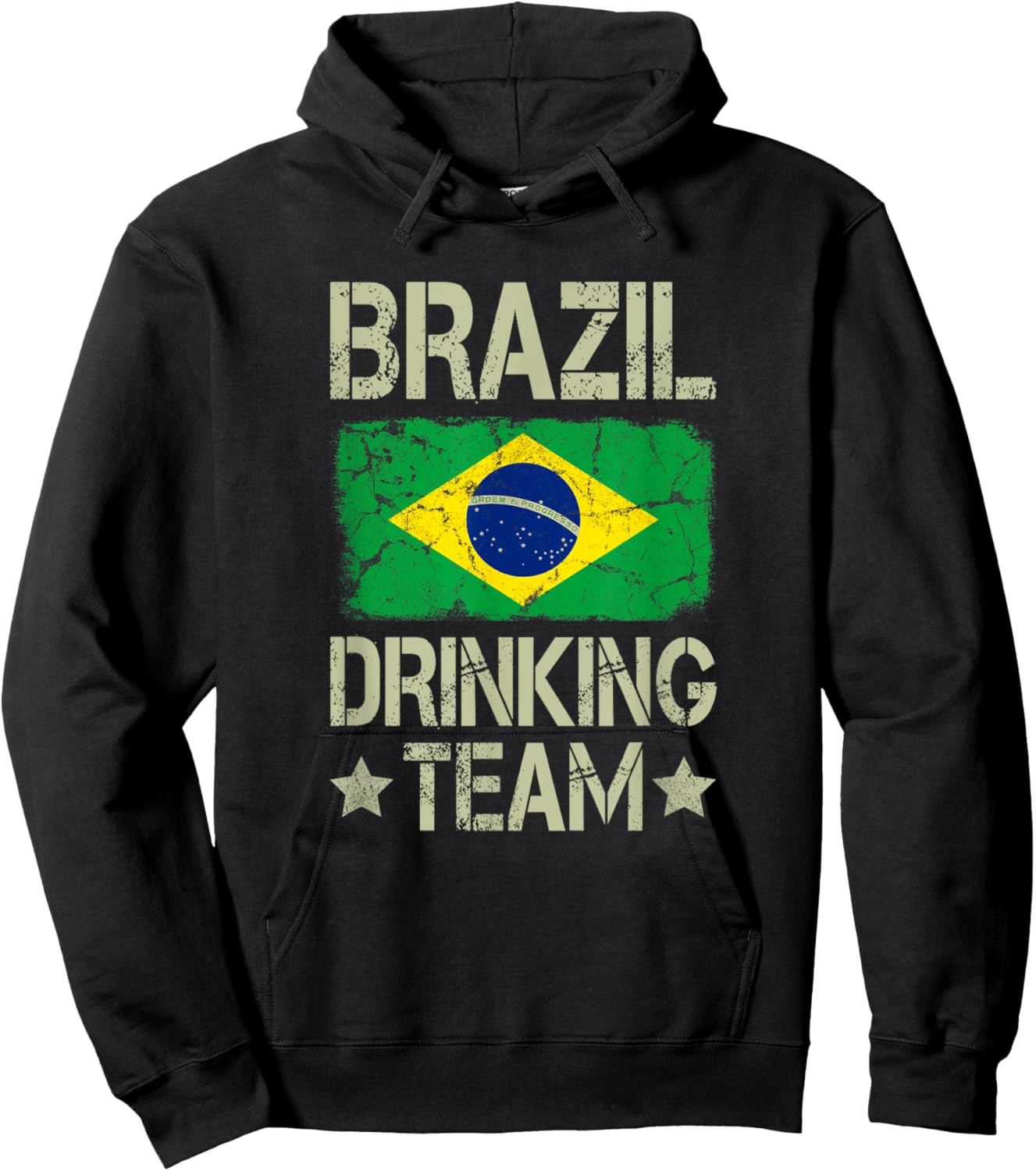 Brazil Drinking Team Brazilian Flag Funny Drinking Hoodie - Hoodie | Black