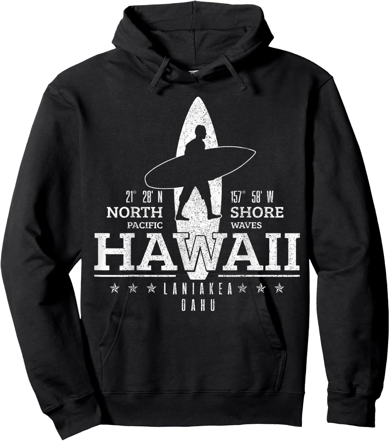Hawaii Surfing Uaho Beach North Shore Surf Surfer Gift Hoodie - Hoodie | Black