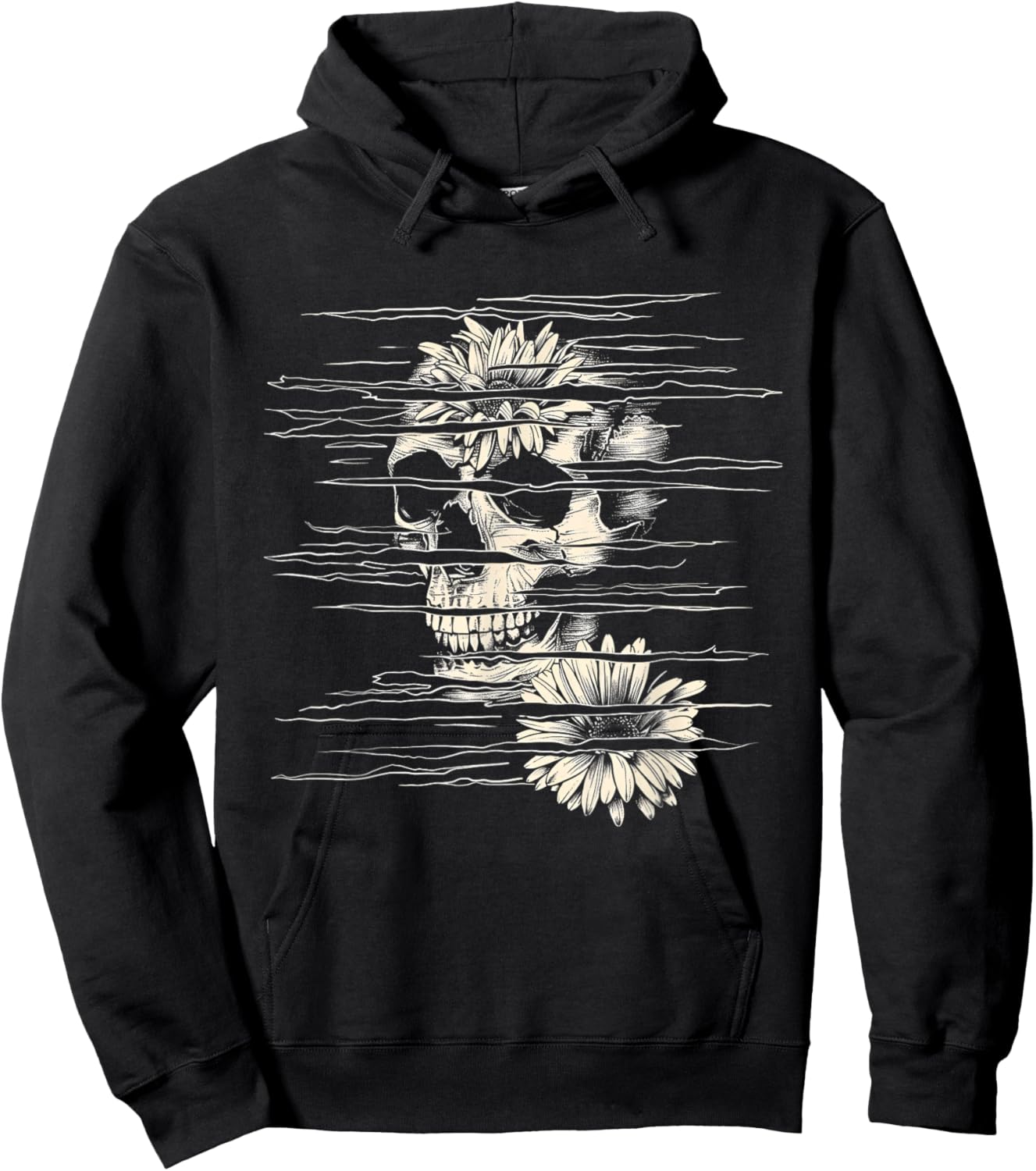 Rock Love With Abstract Skull Style Hoodie - Hoodie | Black
