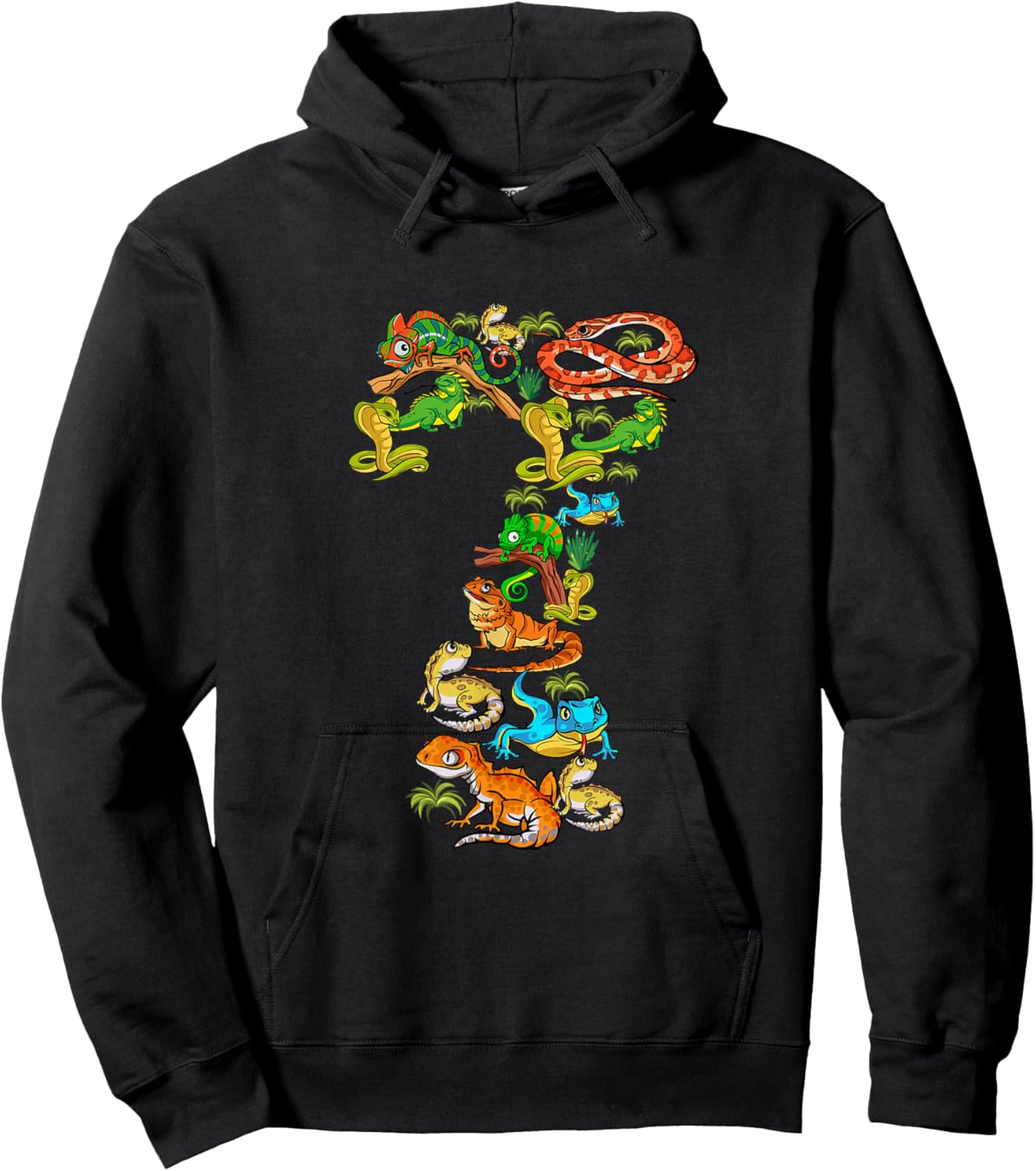 Kinder 7. Geburtstag Reptilien Eidechsen Motto 7 Jahre alte Jungen Hoodie - Hoodie | Black