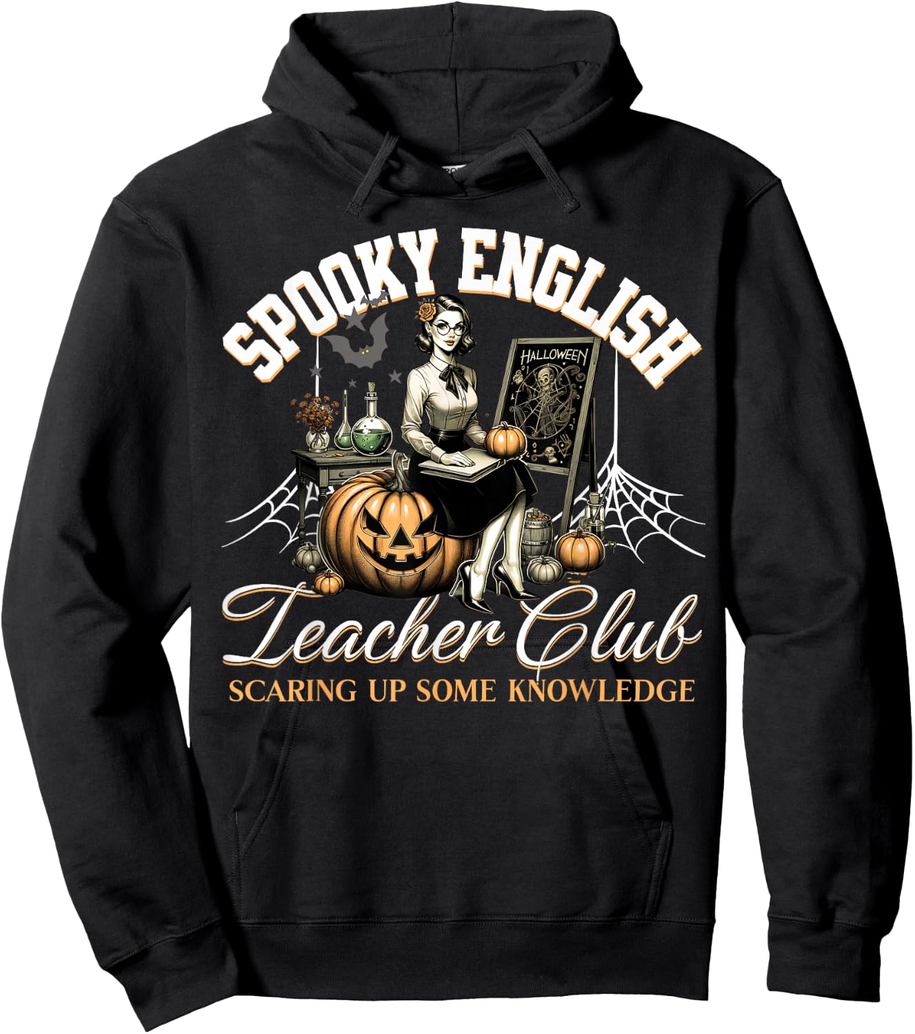 Spooky English Teacher Club Halloween Hoodie - Hoodie | Black