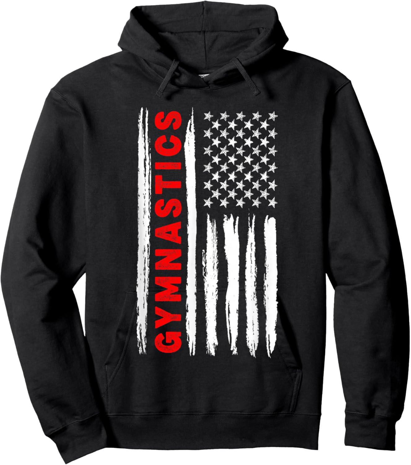 American Flag Gymnastics USA Men Women US Flag Hoodie - Hoodie | Black