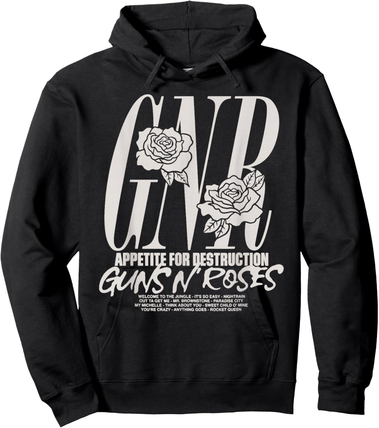 Official Guns N' Roses Appetite Tracks Hoodie - Hoodie | Black