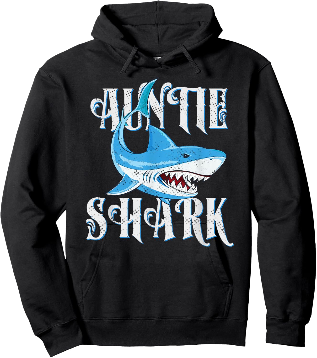 Auntie Shark Shirt, Funny Aunt Matching Gift Hoodie - Hoodie | Black