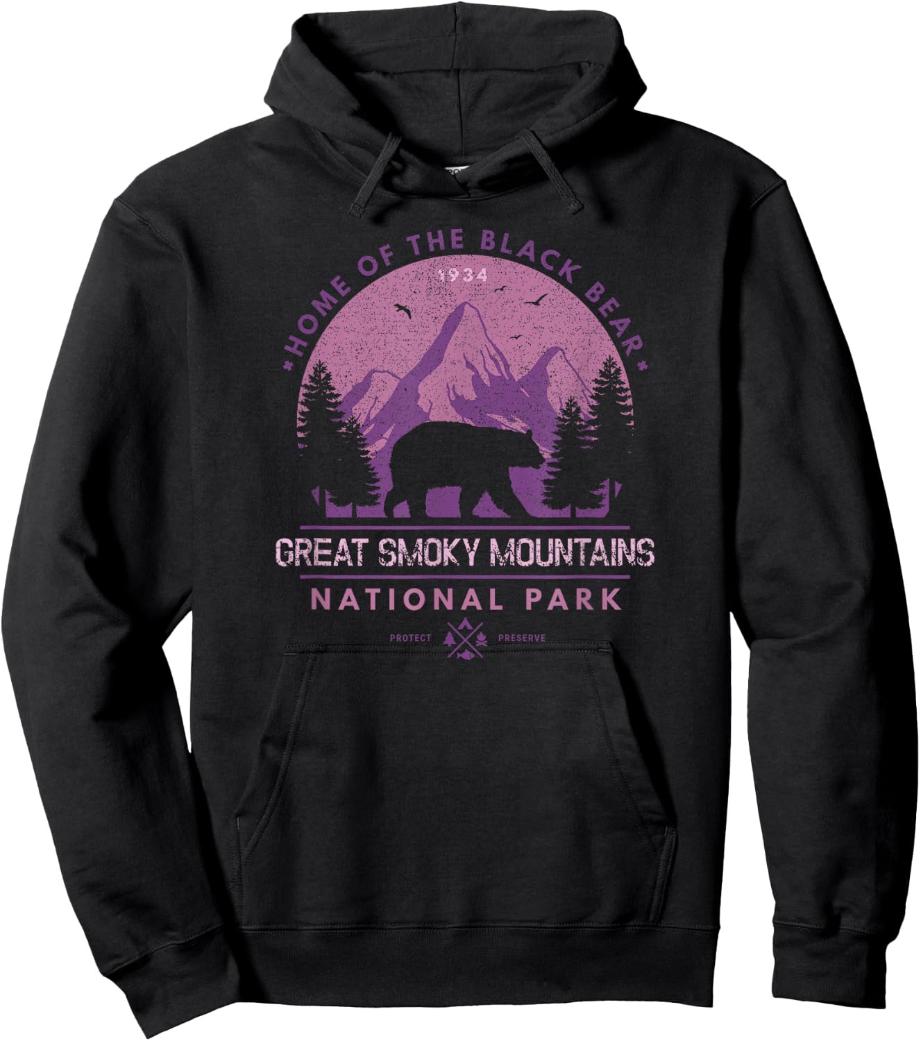 Great Smoky Mountains National Park Home of Black Bear Hoodie - Hoodie | Black