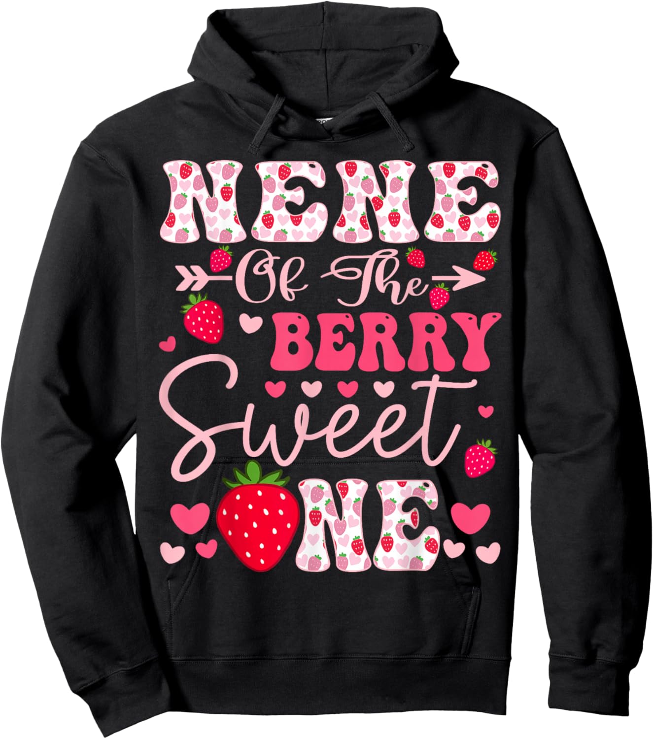 Nene Of The Berry Sweet One Strawberry 1St Birthday Hoodie - Hoodie | Black