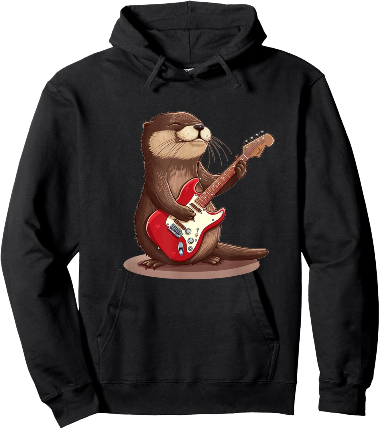 Cute Otter enjoy Guitar playing Costume Hoodie - Hoodie | Black
