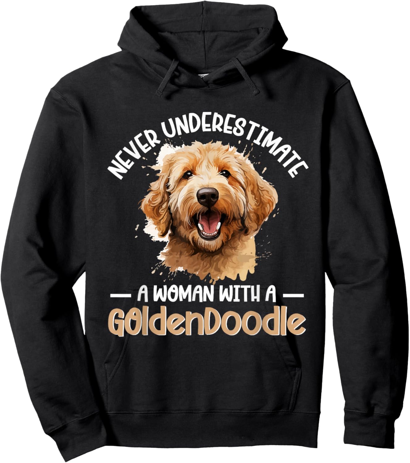 Goldendoodle Dog Breed Pet Never Underestimate A Woman Hoodie - Hoodie | Black