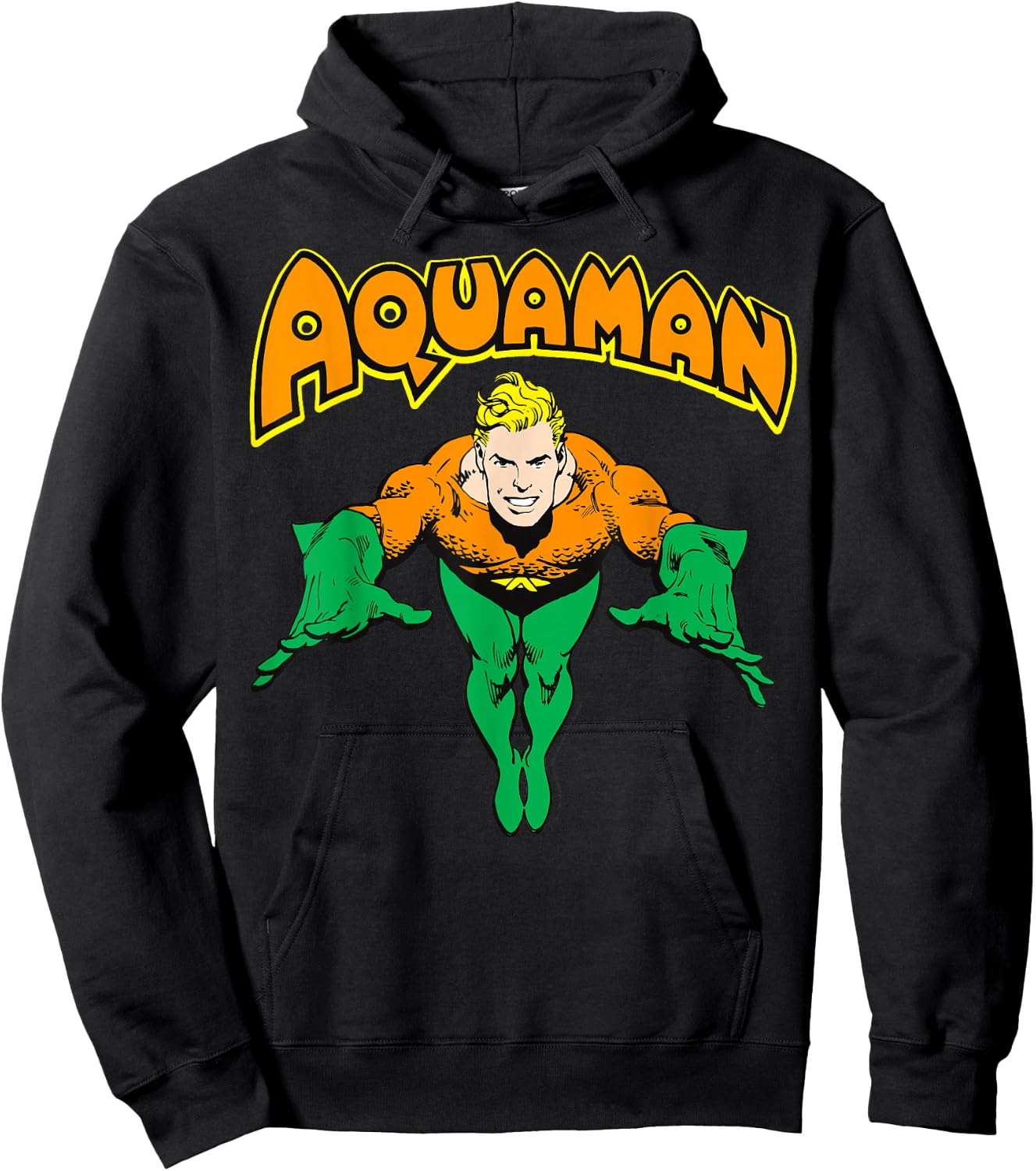 DC Comics Aquaman Vintage Portrait Logo Hoodie - Hoodie | Black