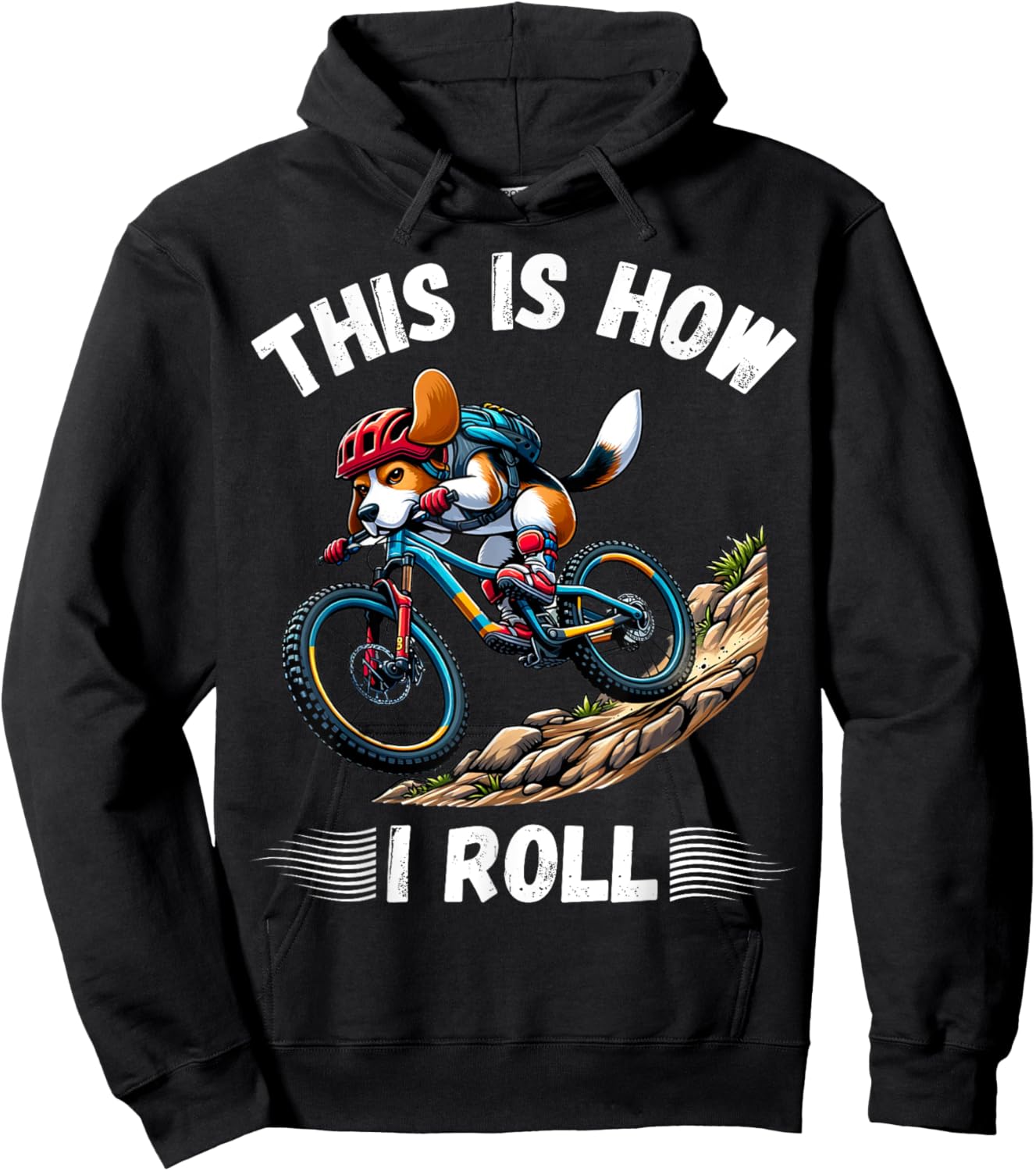This Is How I Roll Funny Mountain Biking Bike Beagle Dog Women Kids Hoodie - Hoodie | Black