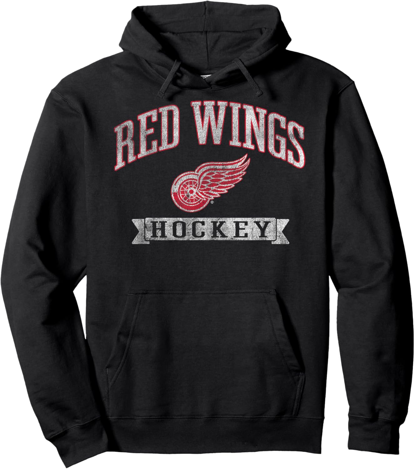 Detroit Red Wings Vintage Hockey Officially Licensed Hoodie - Hoodie | Black
