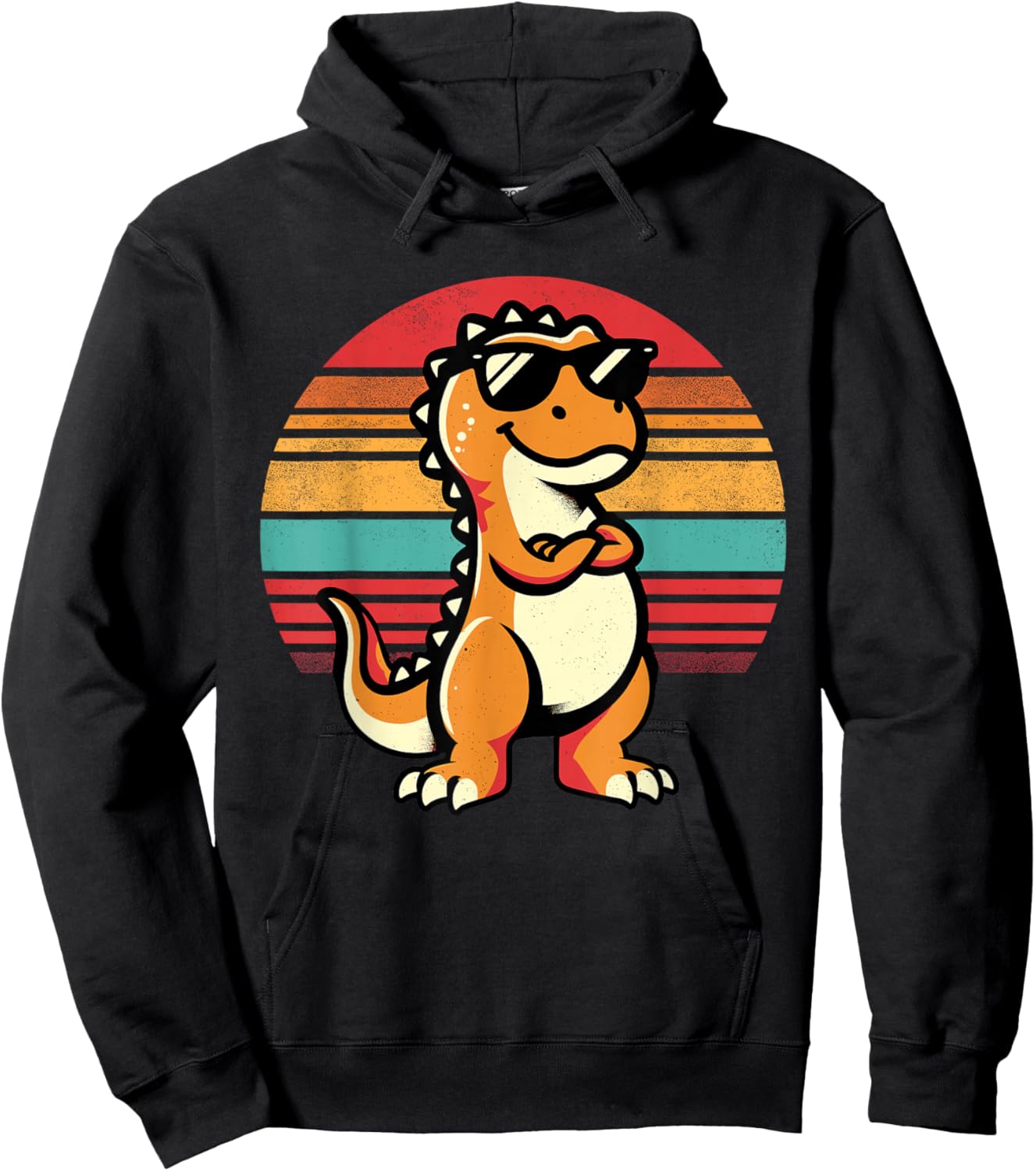 Retro Dinosaur T-Rex Funny Dinosaur Hoodie - Hoodie | Black