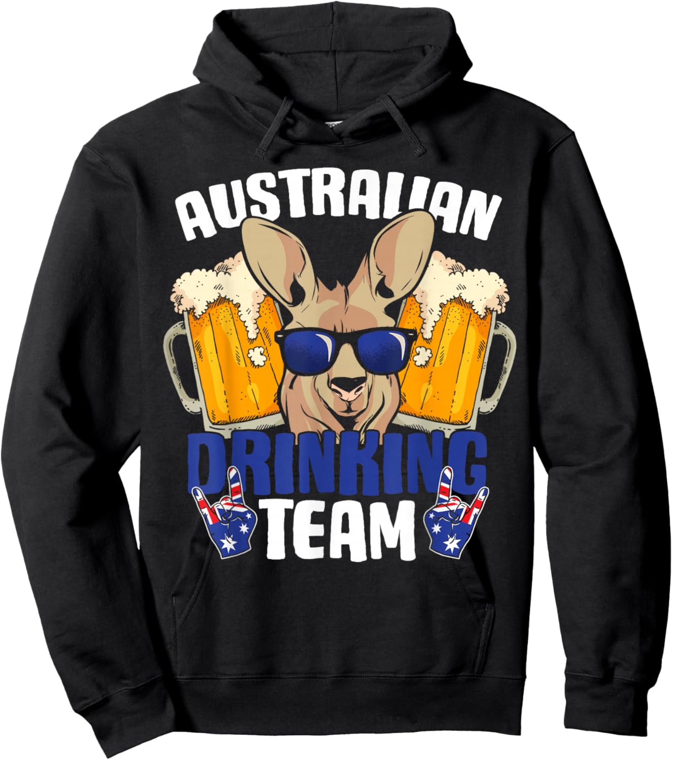 Australian Drinking Team Kangaroo Australia Flag Beer Lover Hoodie - Hoodie | Black