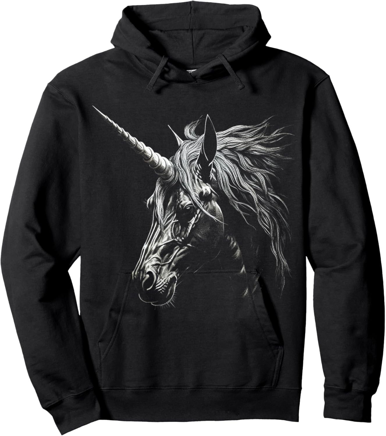 Unicorn Drawing Animal Love Face Art Graphic Unicorn Hoodie - Hoodie | Black