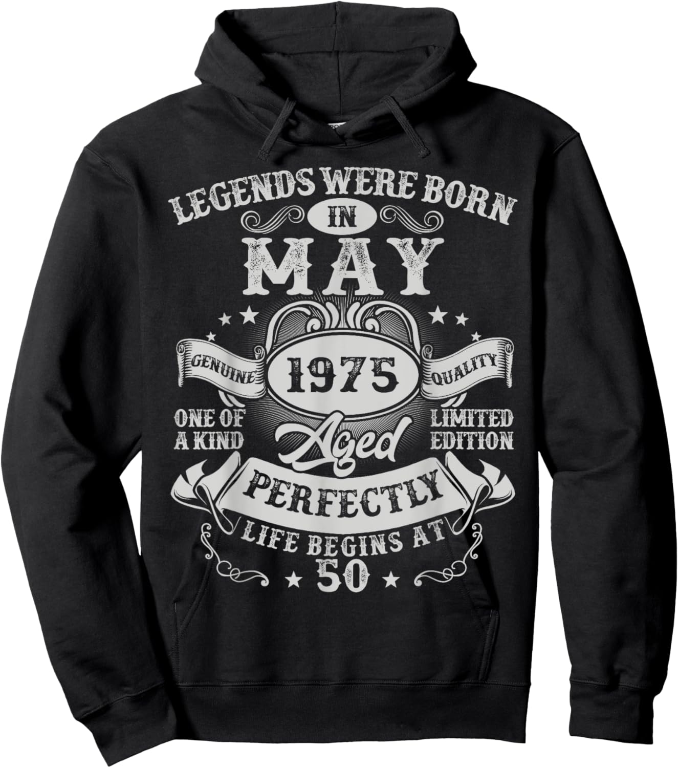 Legends Since May 1975 Vintage Retro 50th Birthday Men Women Hoodie - Hoodie | Black