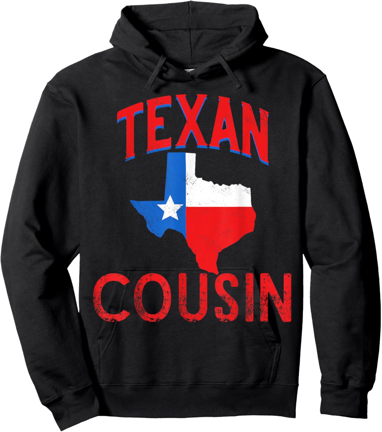 Texan Cousin Flag Proud Vintage Texas Hoodie - Hoodie | Black