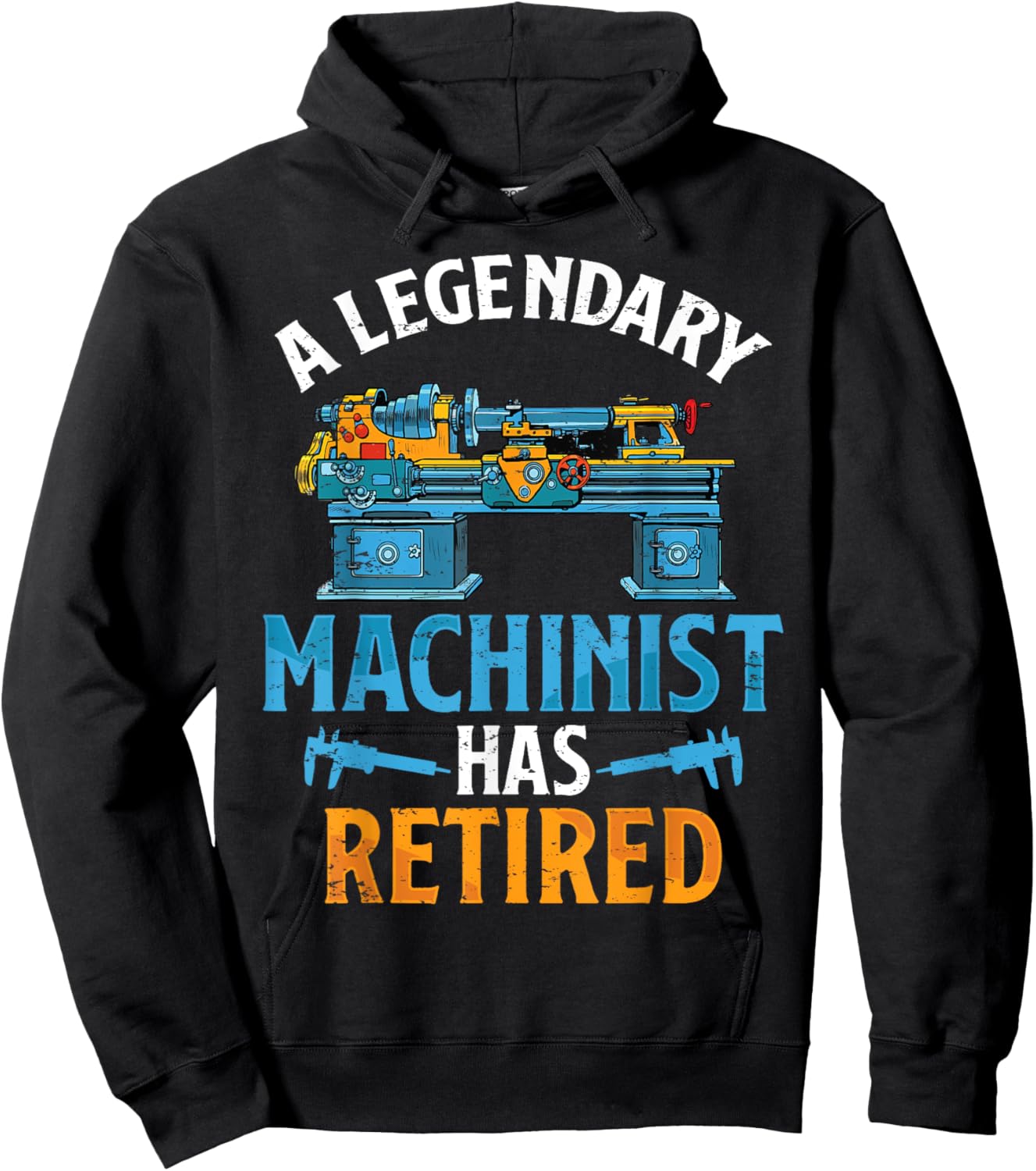 Legendary Retired Machinist Funny Machinist Retirement Hoodie - Hoodie | Black