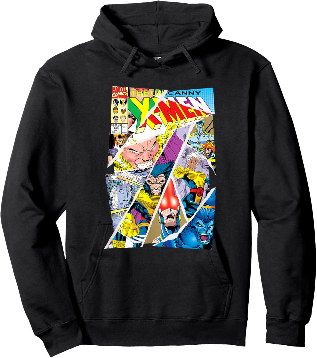 Marvel X-Men The Uncanny X-Men Comic Covers Collage Hoodie - Hoodie | Black