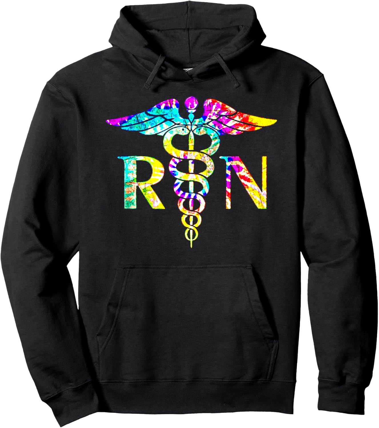 Lovely RN Registered Nurse Tie Dye Small Hoodie - Hoodie | Black