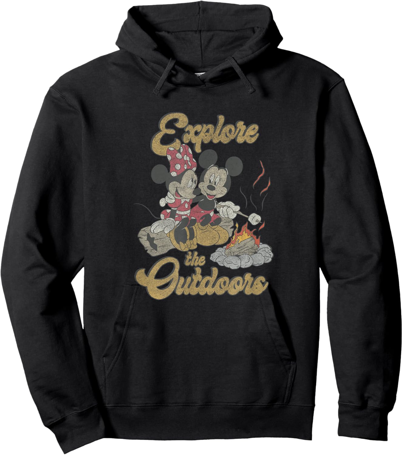 Disney Mickey & Minnie Campfire Explore The Outdoors Hoodie - Hoodie | Black