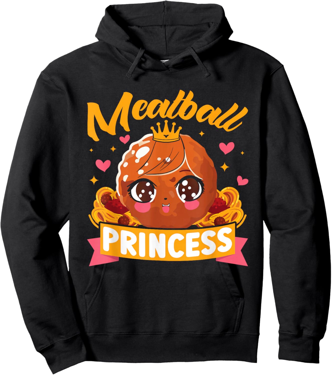 Kids Meatball Princess Funny Hoodie - Hoodie | Black