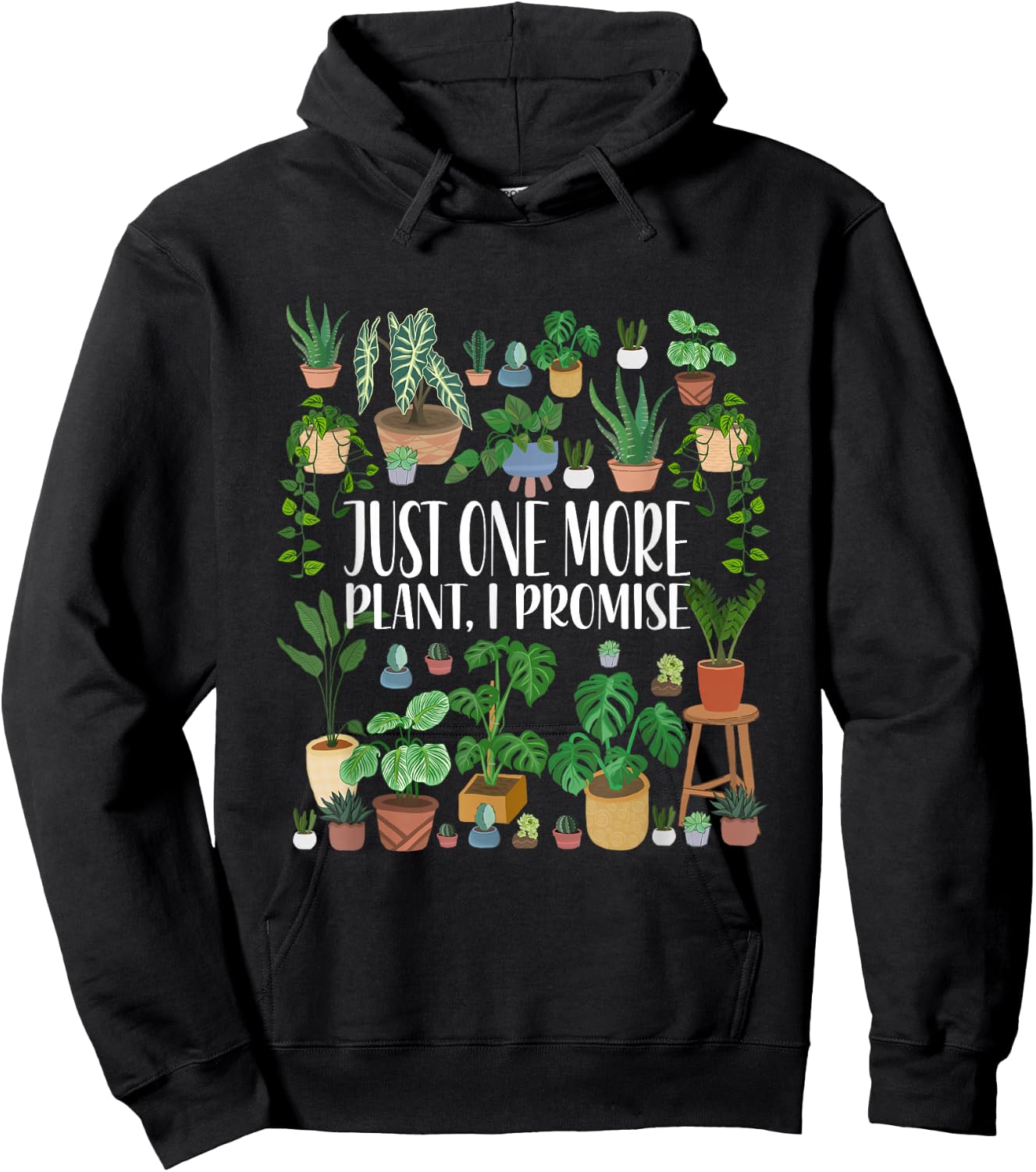 Gardening Gardener Potted Just One More Plant I Promise Hoodie - Hoodie | Black