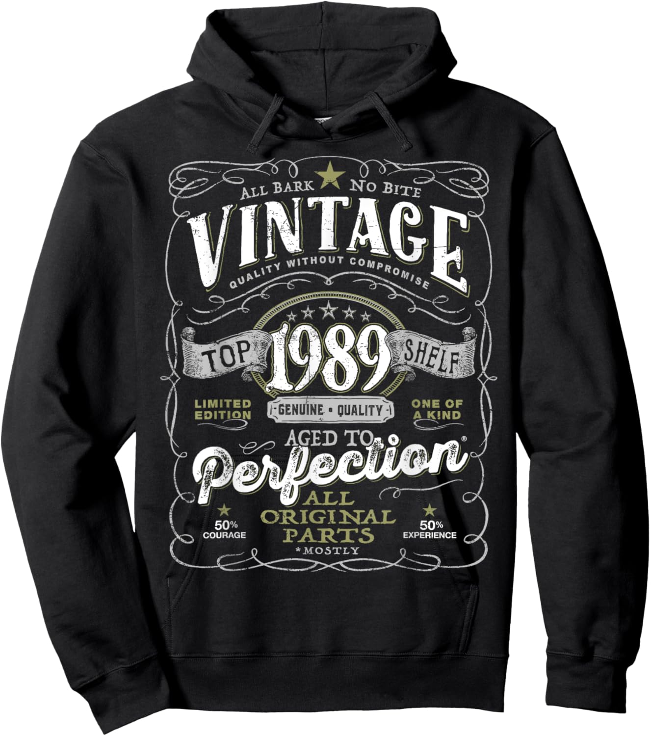 35th Birthday Top , Vintage 1989 Aged to Perfection Hoodie - Hoodie | Black
