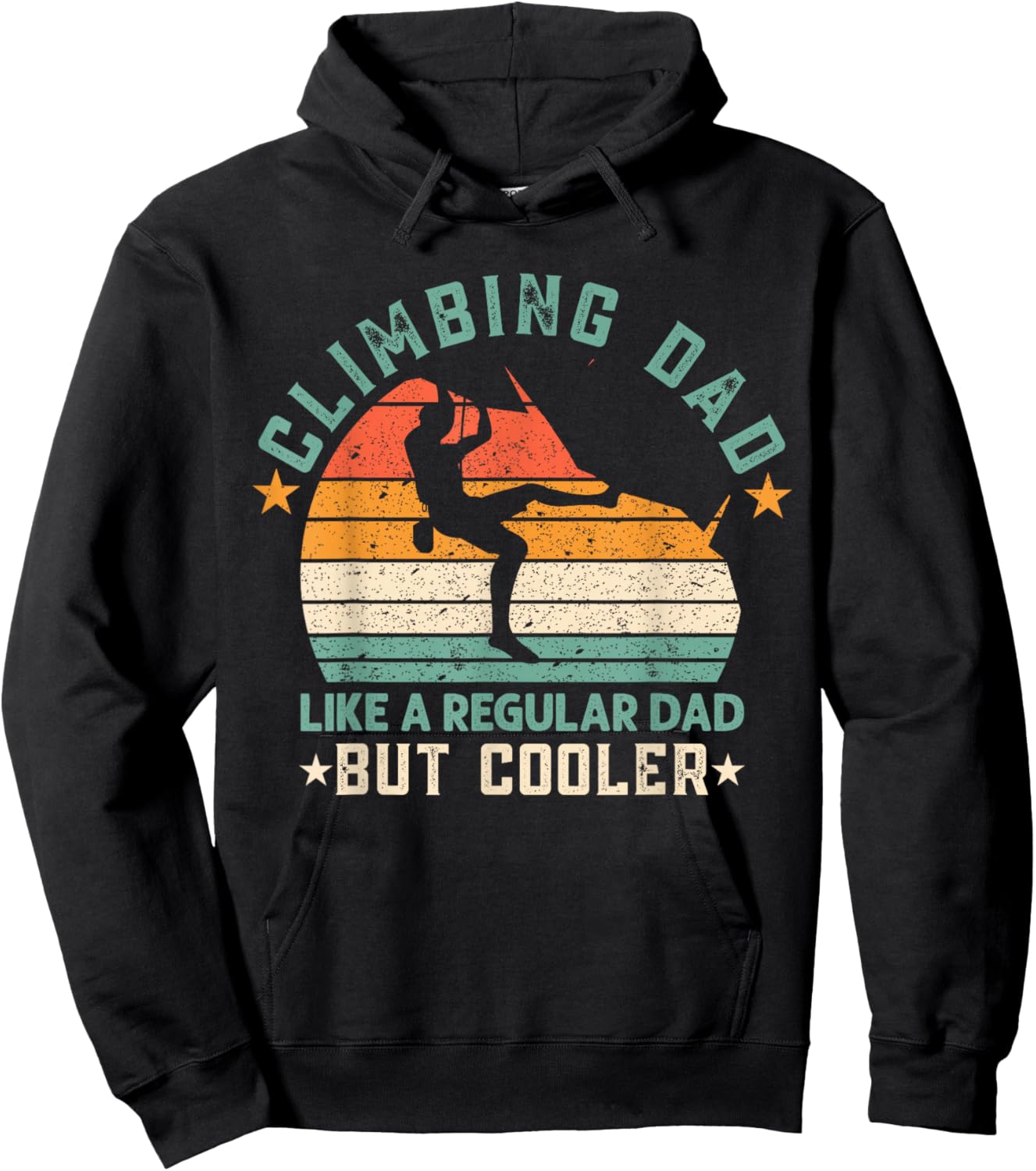 Rock Climbing Dad Boulder Mountain Adventure Bouldering Hoodie - Hoodie | Black