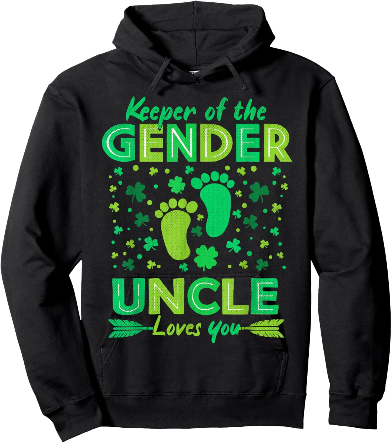 Keeper Of The Gender Pink Or Blue Uncle St Patricks Day Hoodie - Hoodie | Black