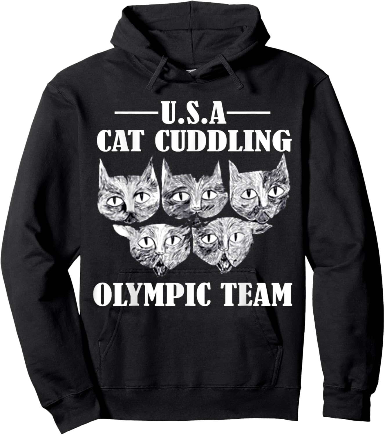 funny cat Quote Cat Cuddling Olympic Team Cool animal Hoodie - Hoodie | Black