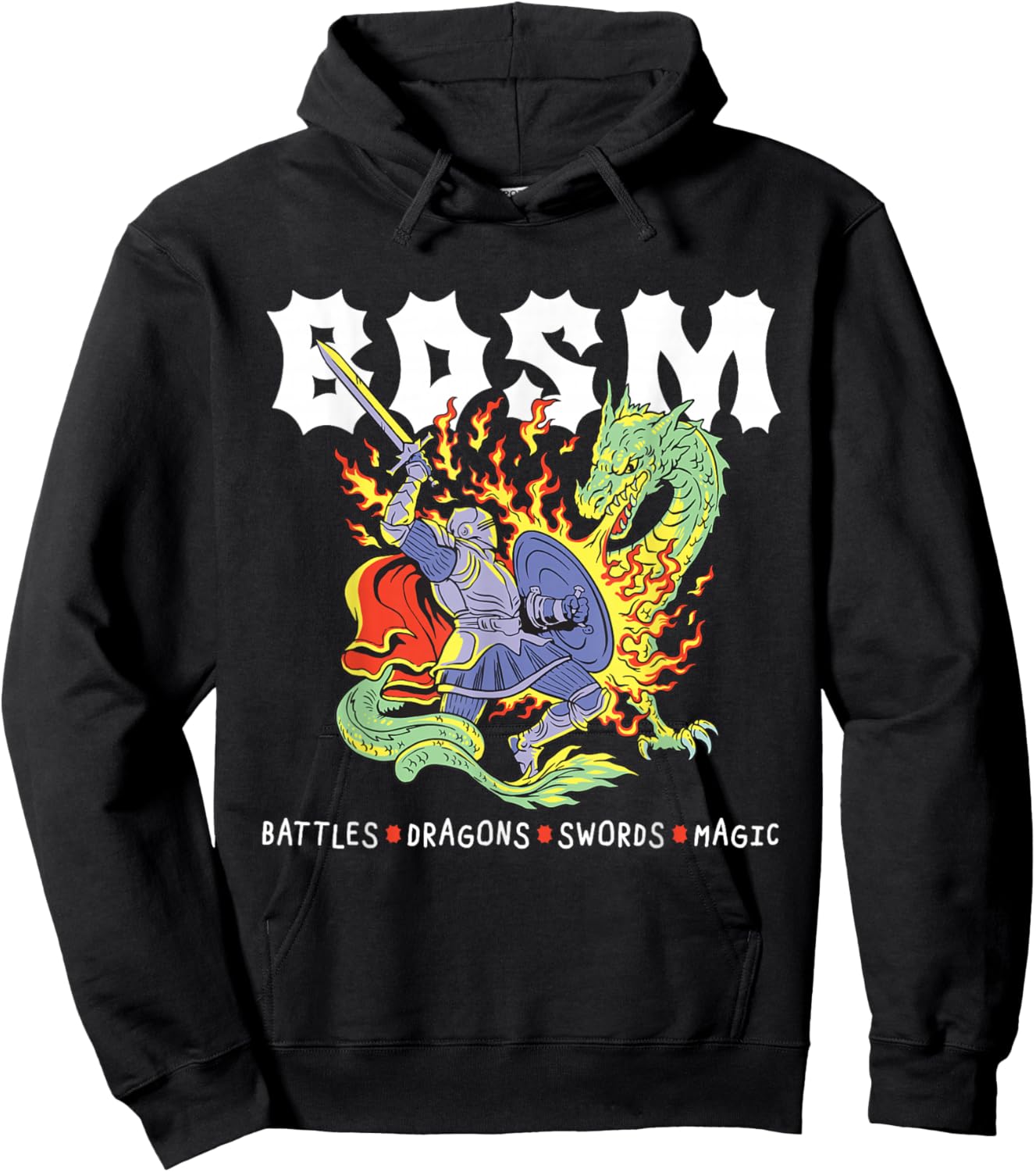 BDSM Battles Dragons Swords Magic RPG Fantasy Knight Dragon Hoodie - Hoodie | Black