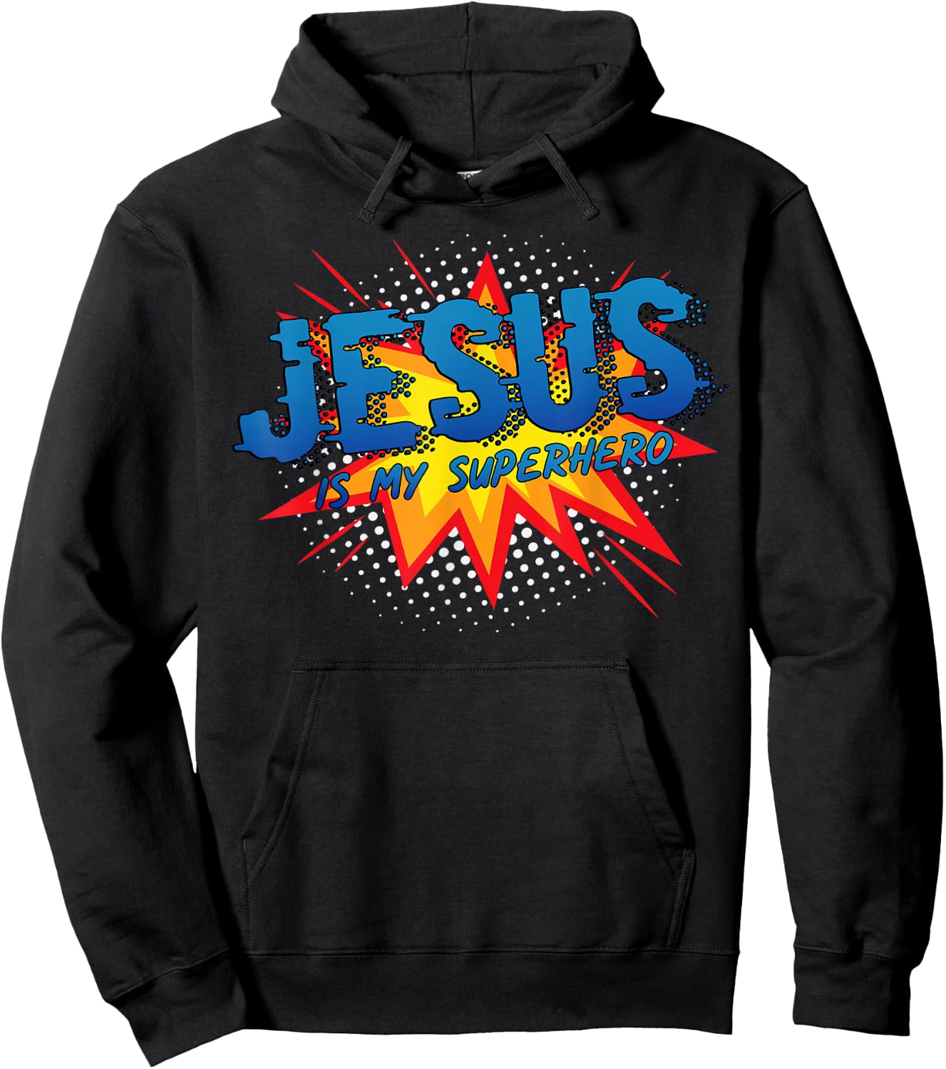 Jesus Is My Superhero Cute Powerful Christian Gift Comic Hoodie - Hoodie | Black