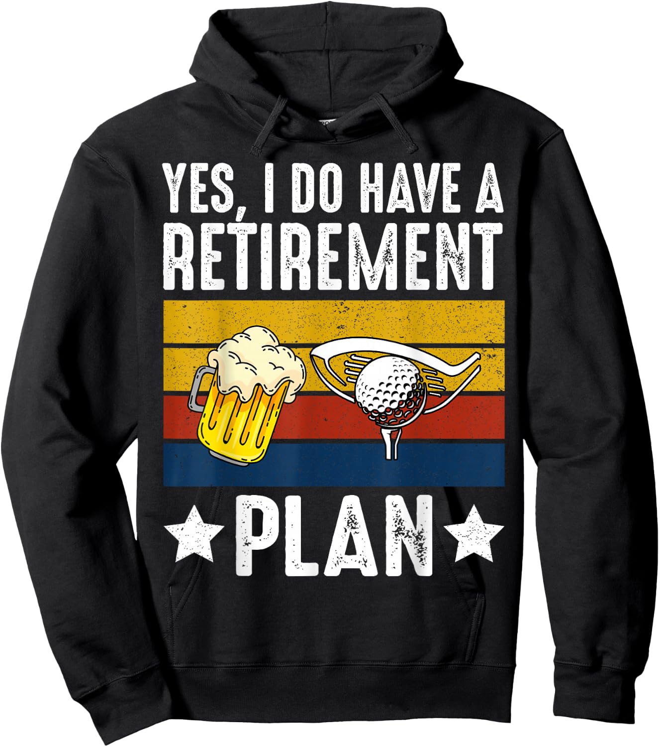 Retirement Golf Gag Gifts - Golf Lover Golfer Novelty Hoodie - Hoodie | Black