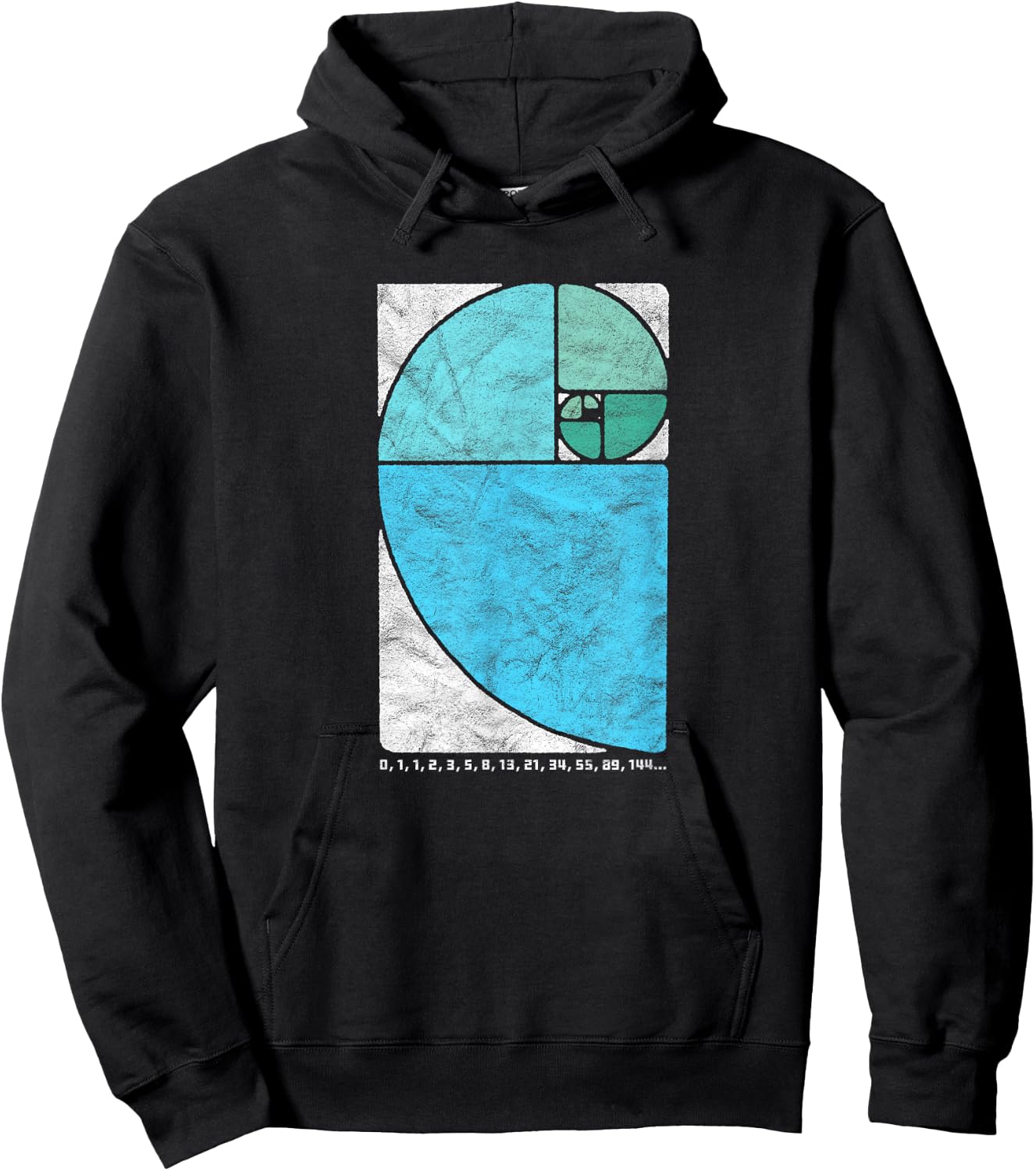 Vintage Fibonacci Sequence Golden Ratio Spiral Numbers Hoodie - Hoodie | Black