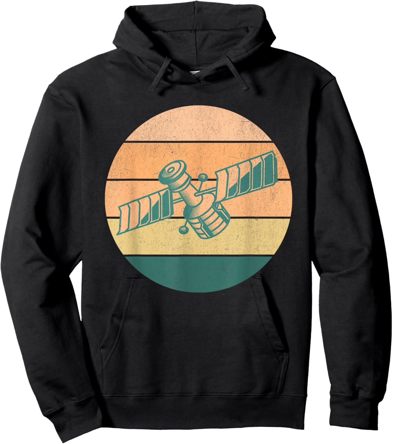 Retro Space Satellite Engineer Hoodie - Hoodie | Black