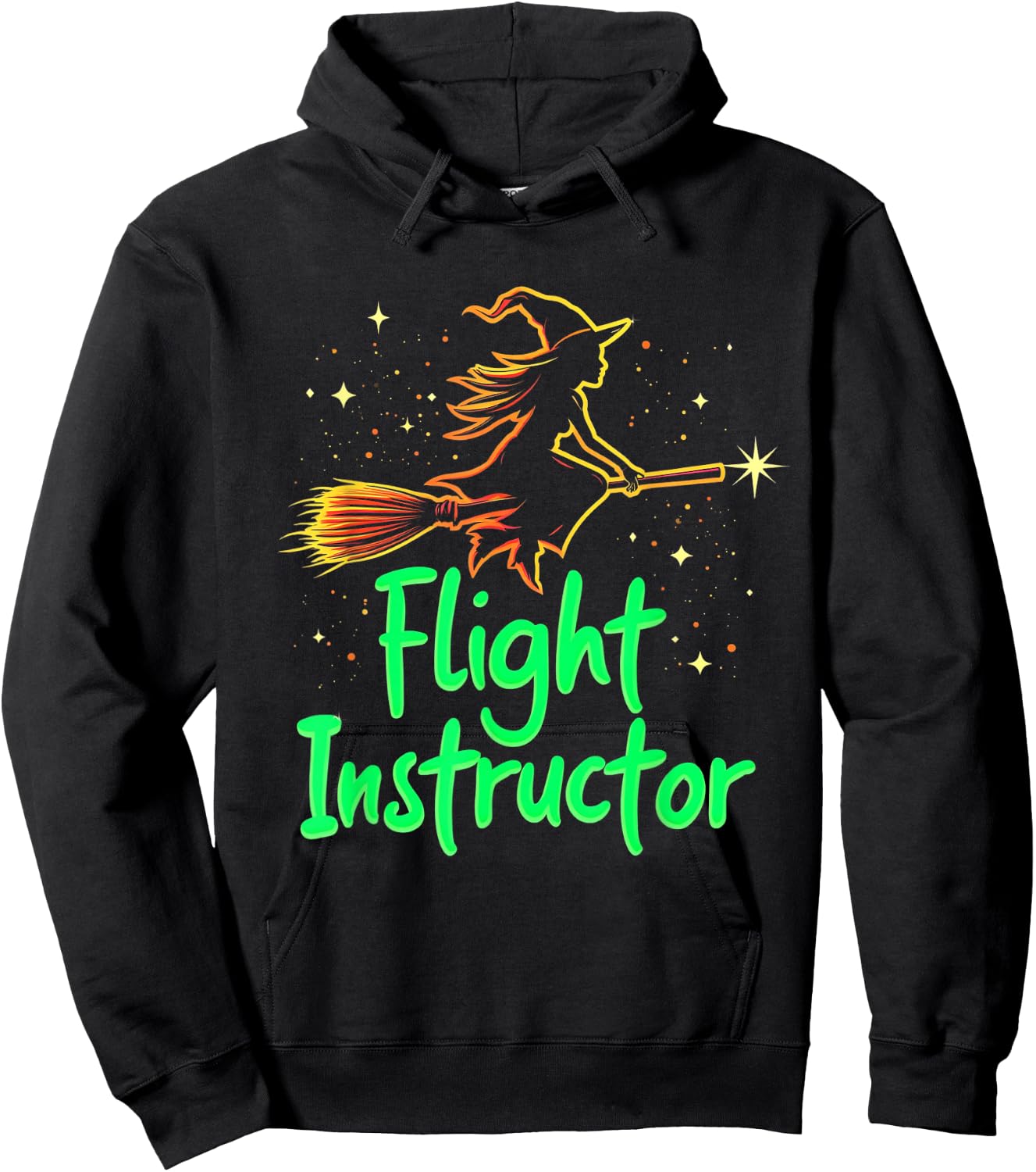 Flight Instructor Witch Broomstick Hoodie - Hoodie | Black