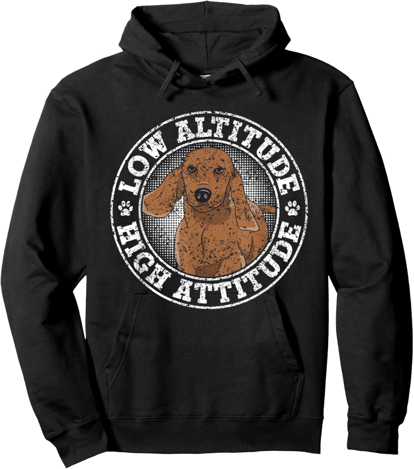 Low Altitude High Attitude Puppy Dachshunds Dog Dachshund Hoodie - Hoodie | Black